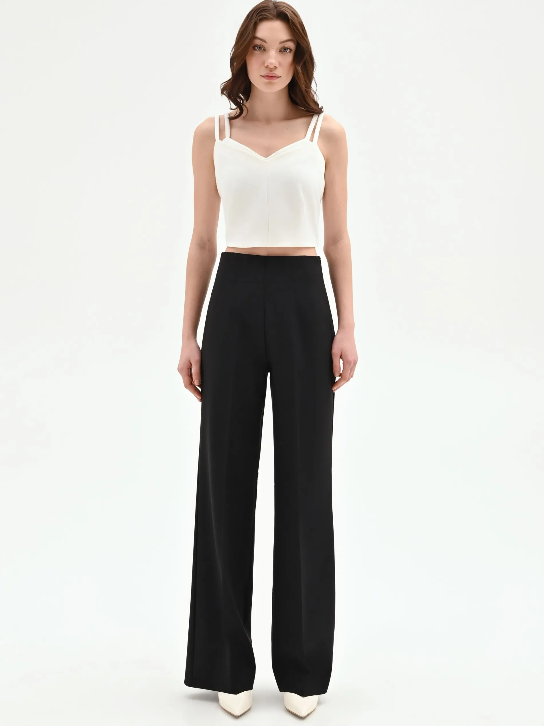 PANTALONE NERO A GAMBA LARGA