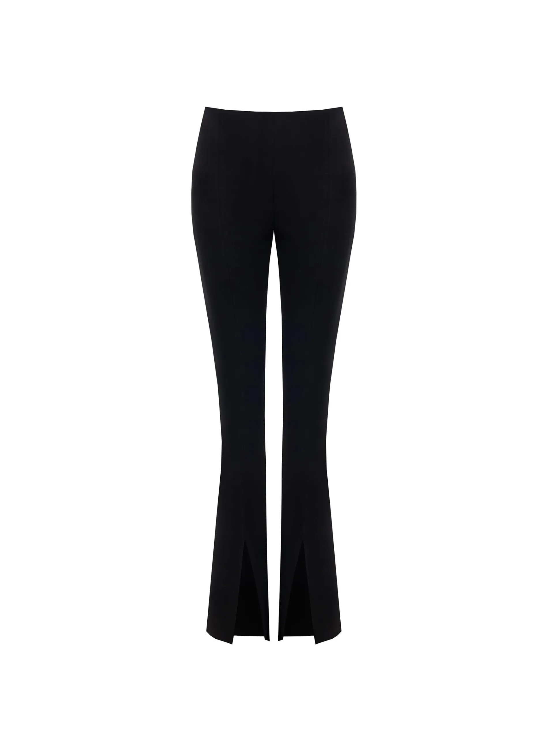 PANTALONE NERO FLARED CON SPACCO FRONTALE