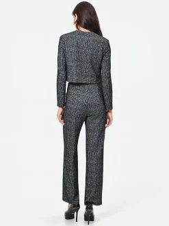 PANTALONE NERO IN BOUCLÉ CON TASCHE A TOPPA