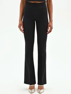PANTALONE NERO SVASATO IN TESSUTO TECNICO
