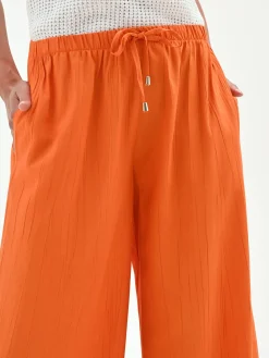 PANTALONE PALAZZO ARANCIO IN VISCOSA
