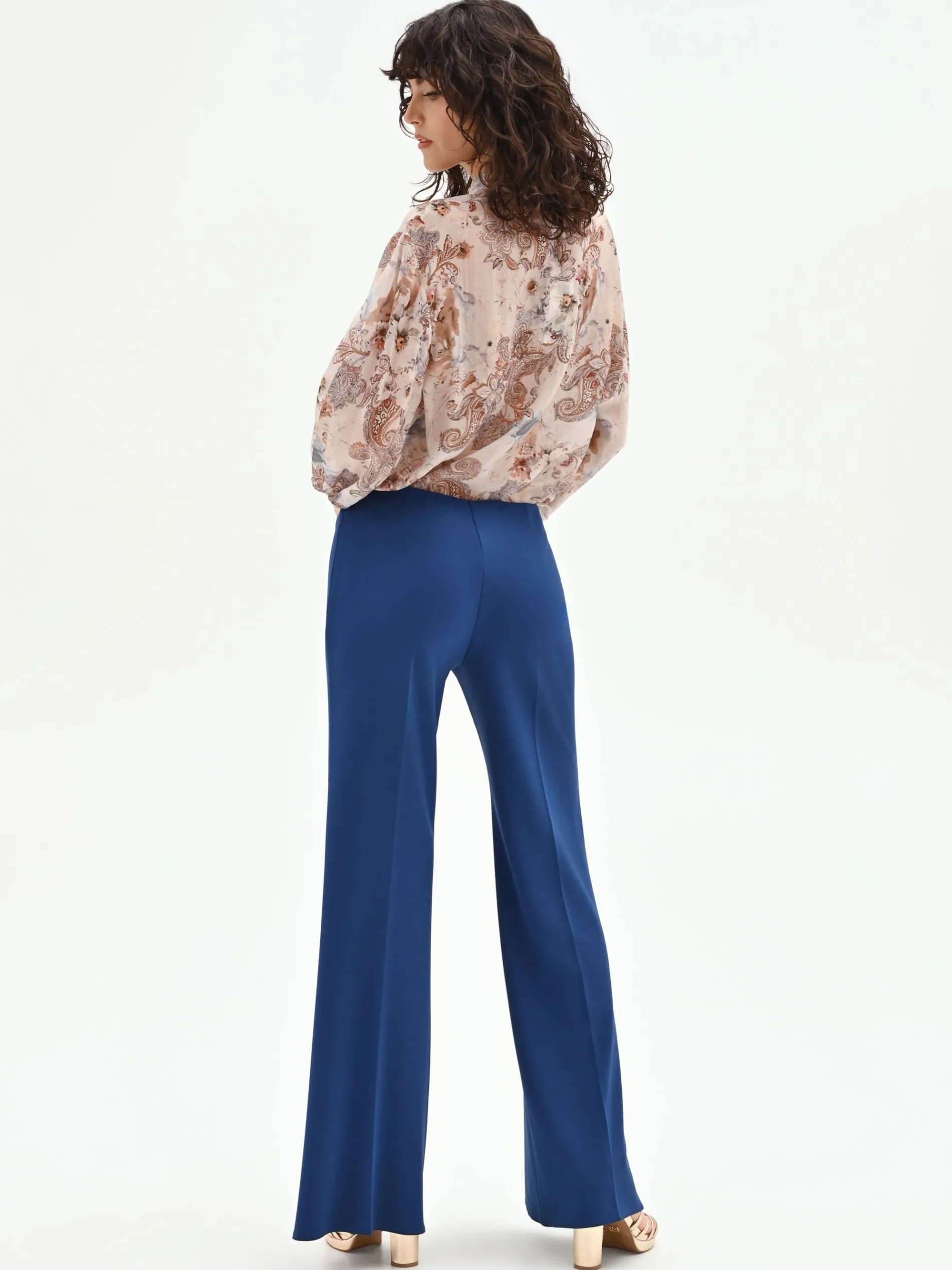 PANTALONE PALAZZO BLU BRILLANTE