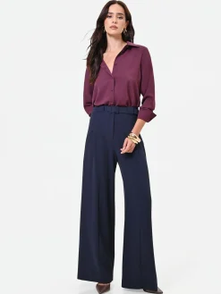 PANTALONE PALAZZO BLU NAVY