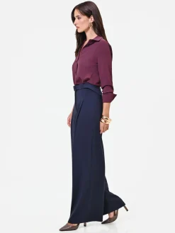 PANTALONE PALAZZO BLU NAVY
