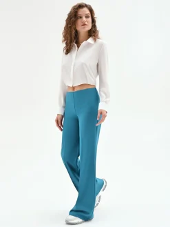 PANTALONE PALAZZO BLU OTTANIO