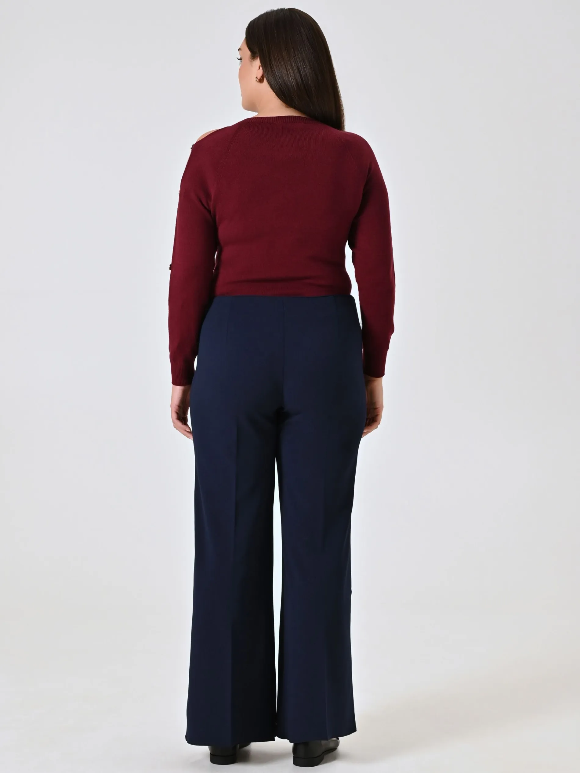 PANTALONE PALAZZO CURVY BLU