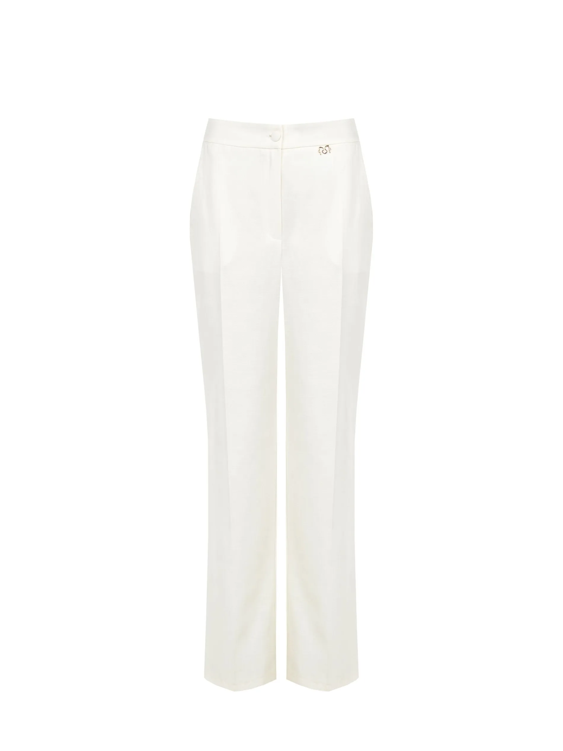 PANTALONE PALAZZO IN MISTO COTONE LYOCELL BIANCO