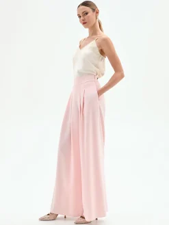 PANTALONE PALAZZO ROSA PASTELLO