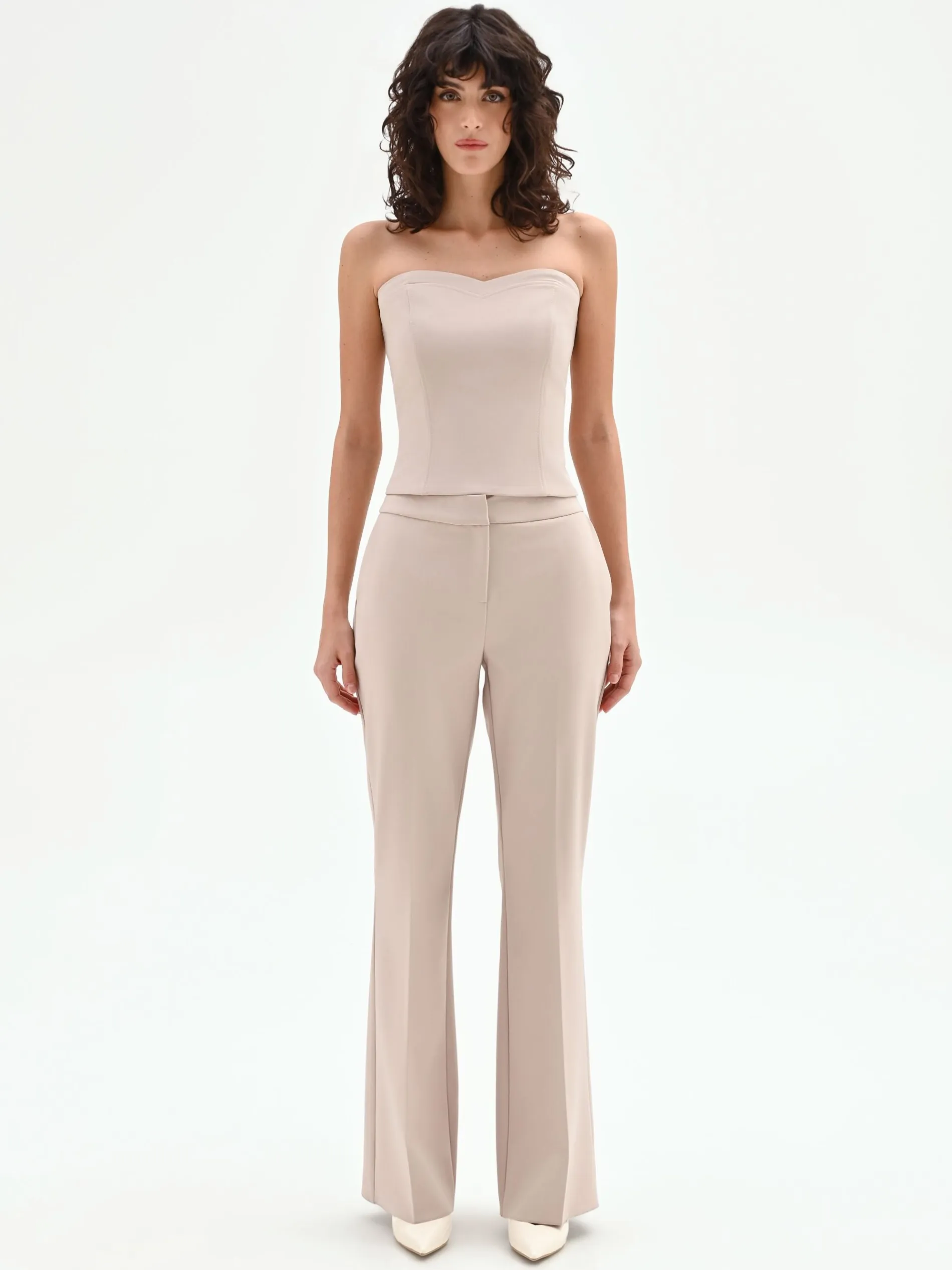 PANTALONE STUDIO TORTORA BEIGE MID FLARED