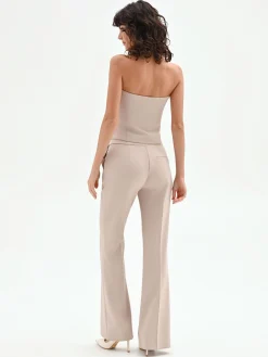 PANTALONE STUDIO TORTORA BEIGE MID FLARED