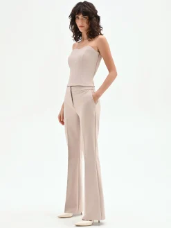 PANTALONE STUDIO TORTORA BEIGE MID FLARED