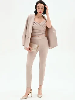 PANTALONE TORTORA BEIGE SKINNY