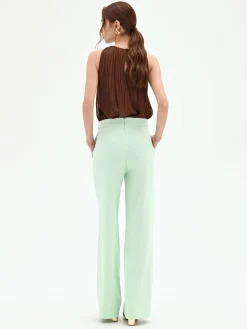 PANTALONE VERDE MENTA A GAMBA DRITTA