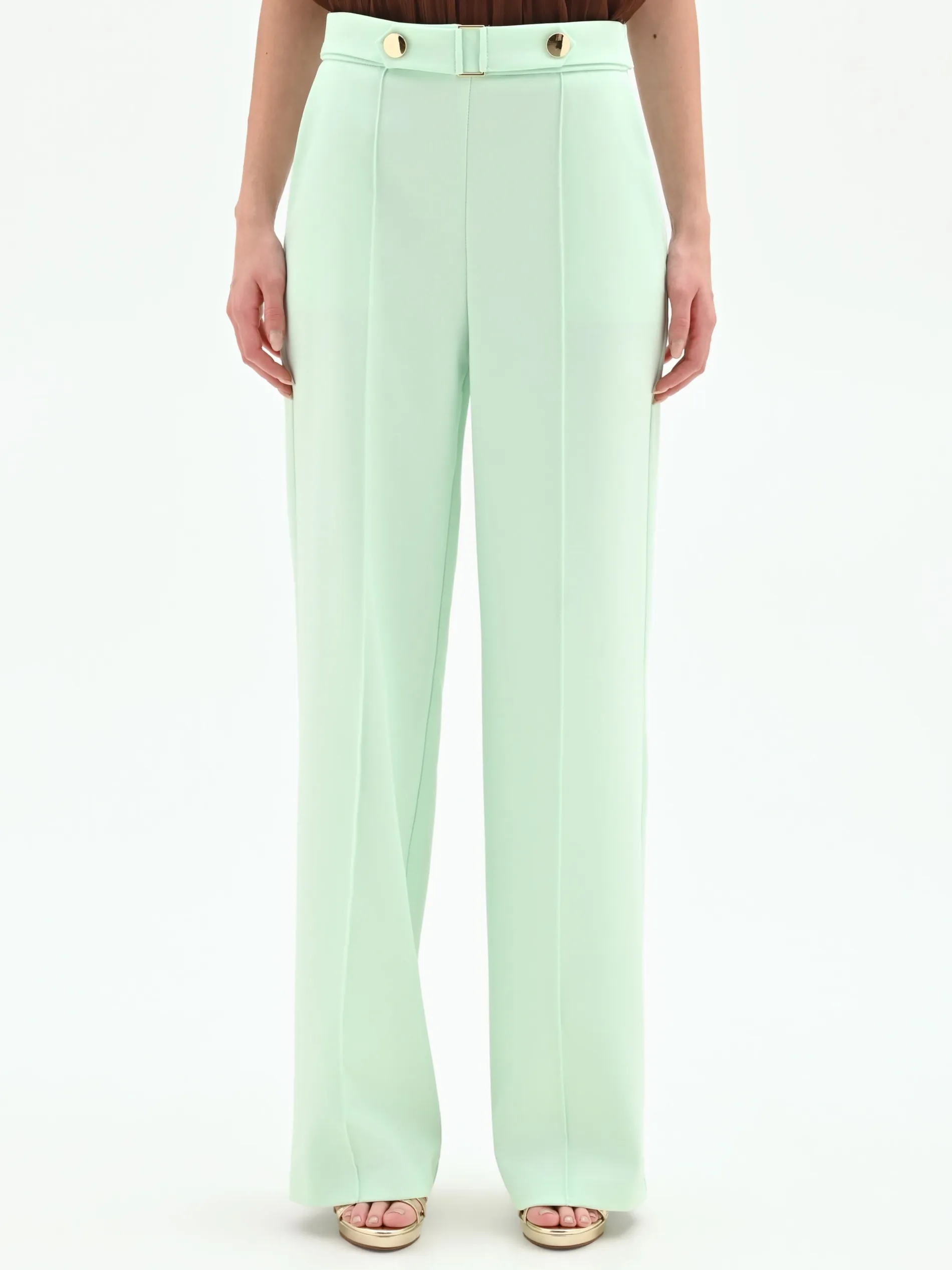 PANTALONE VERDE MENTA A GAMBA DRITTA
