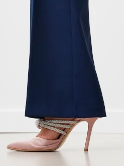 PANTALONI A ZAMPA BLU IN TESSUTO TECNICO