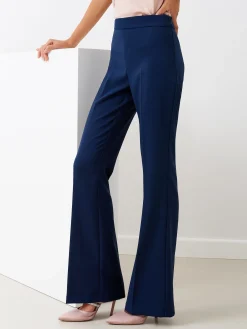 PANTALONI A ZAMPA BLU IN TESSUTO TECNICO