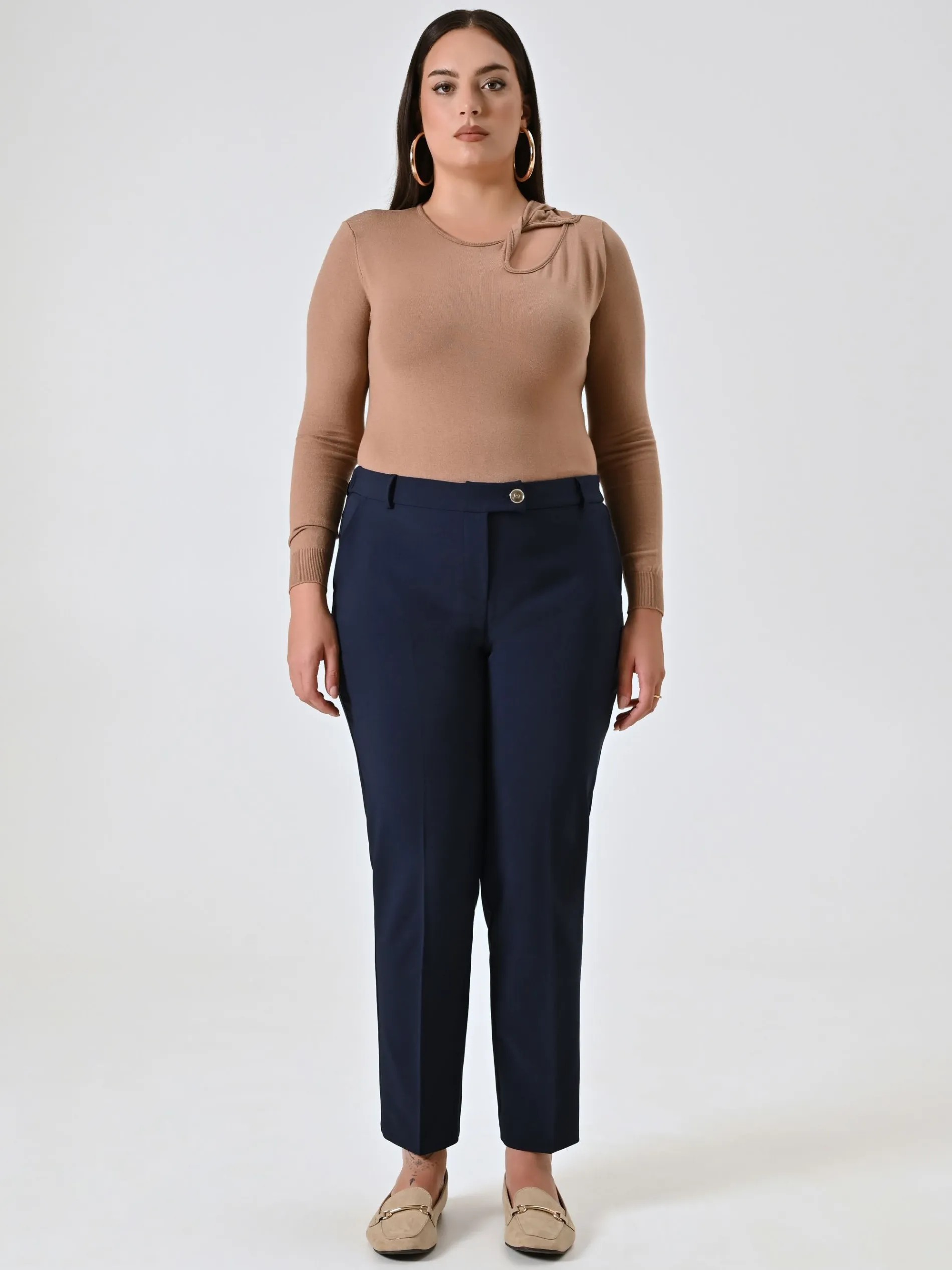 PANTALONI CURVY STRAIGHT BLU