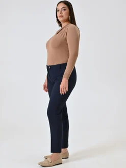PANTALONI CURVY STRAIGHT BLU