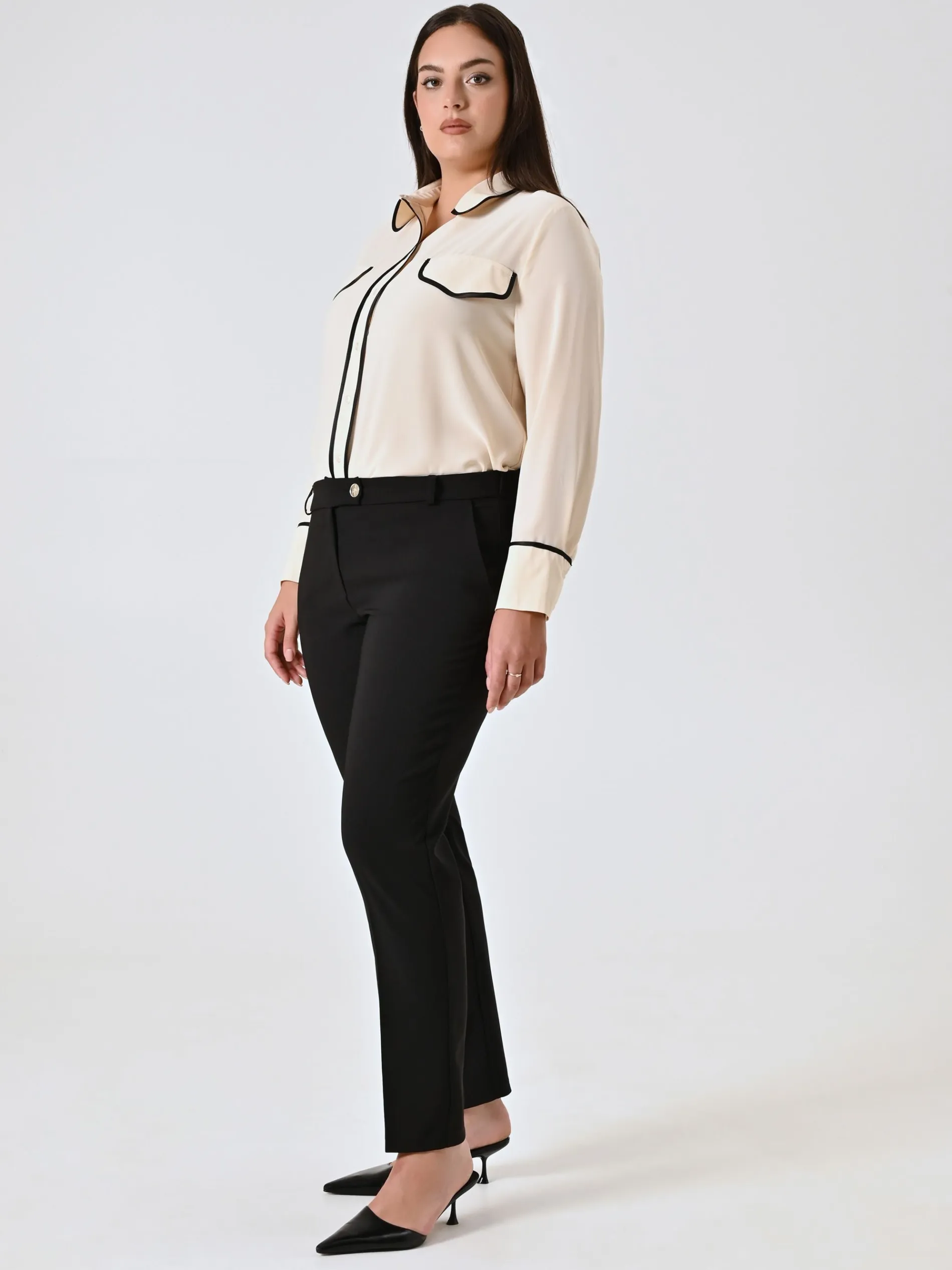 PANTALONI CURVY STRAIGHT NERI