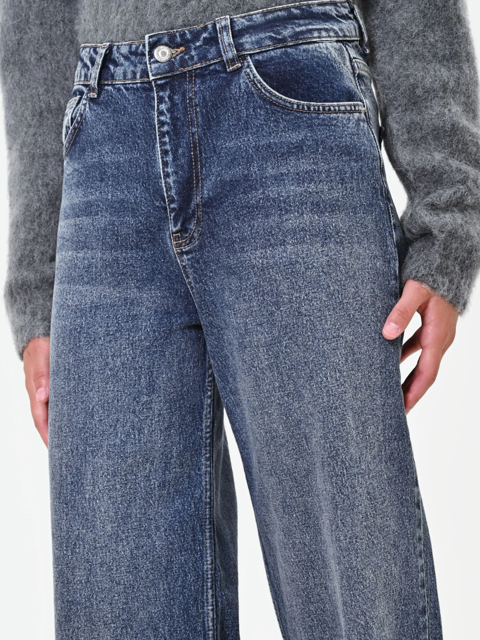 PANTALONI JEANS A GAMBA DRITTA BLU INDACO