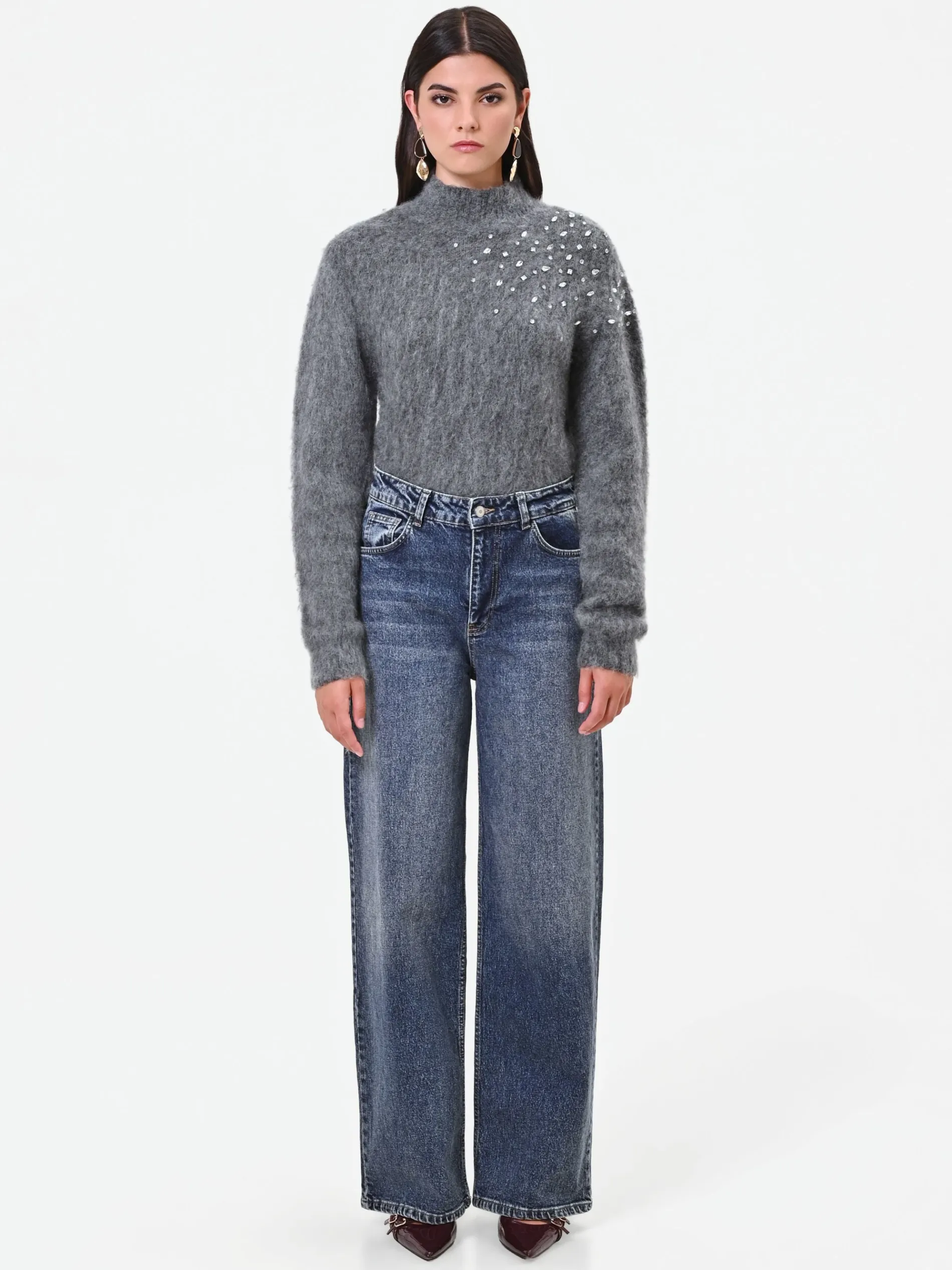 PANTALONI JEANS A GAMBA DRITTA BLU INDACO