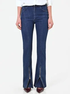 PANTALONI JEANS BLU CON SPACCO FRONTALE
