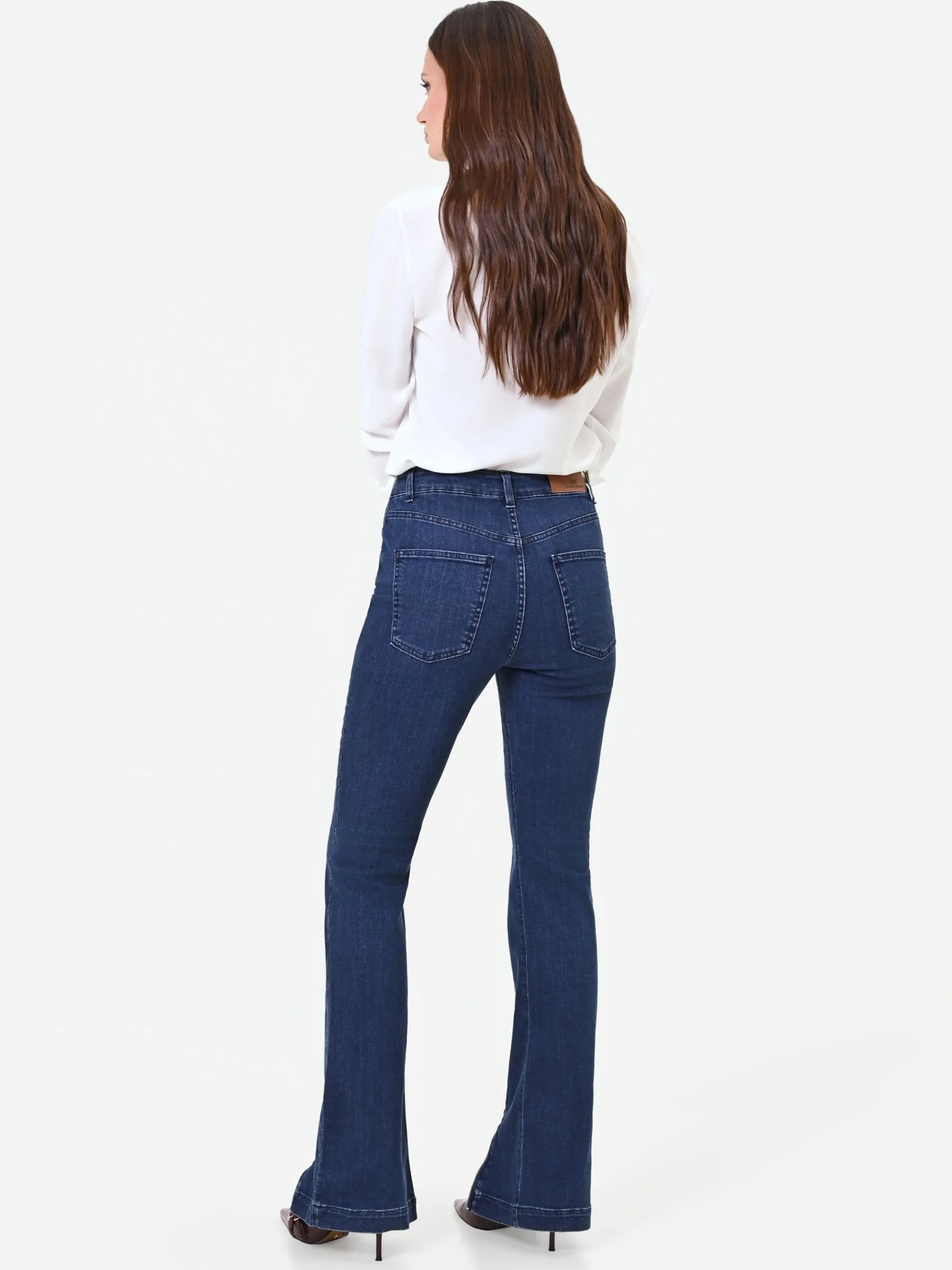 PANTALONI JEANS BLU CON SPACCO FRONTALE