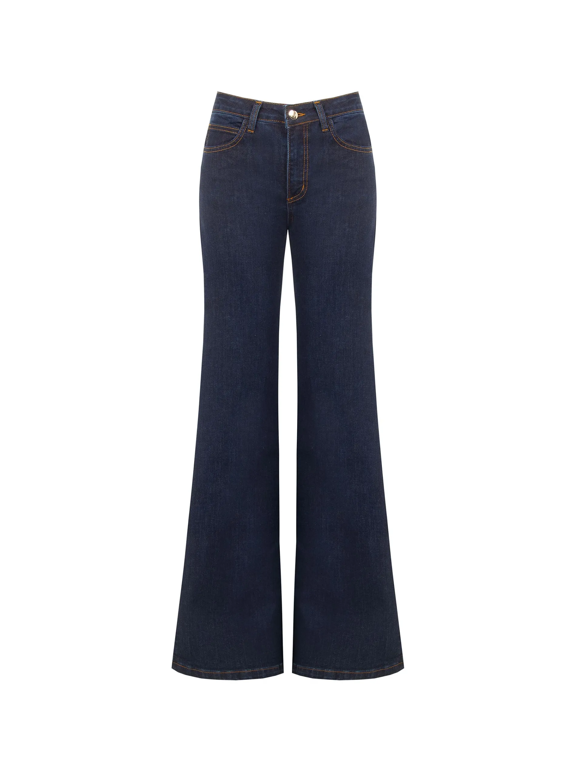 PANTALONI JEANS BLU NAVY A PALAZZO