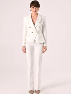 PANTALONI MID FLARED IN TESSUTO TECNICO BIANCO
