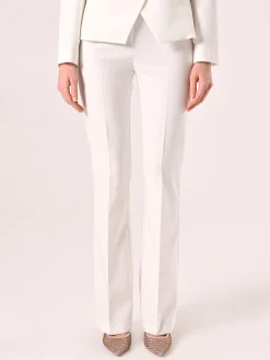 PANTALONI MID FLARED IN TESSUTO TECNICO BIANCO