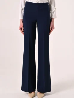 PANTALONI PALAZZO IN TESSUTO TECNICO BLU
