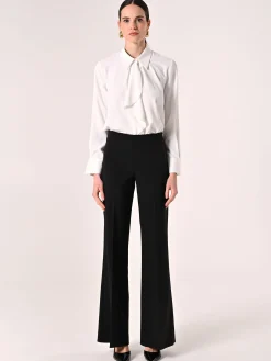 PANTALONI PALAZZO IN TESSUTO TECNICO NERO