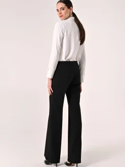 PANTALONI PALAZZO IN TESSUTO TECNICO NERO