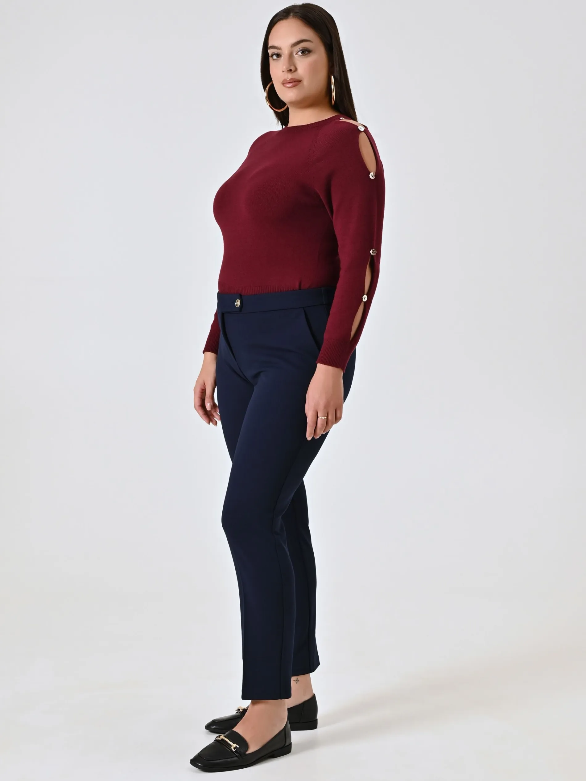 PANTALONI SKINNY CURVY BLU