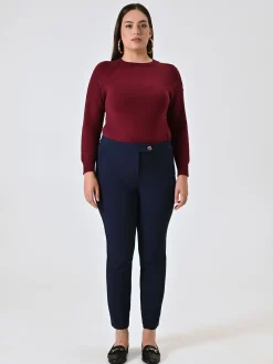 PANTALONI SKINNY CURVY BLU