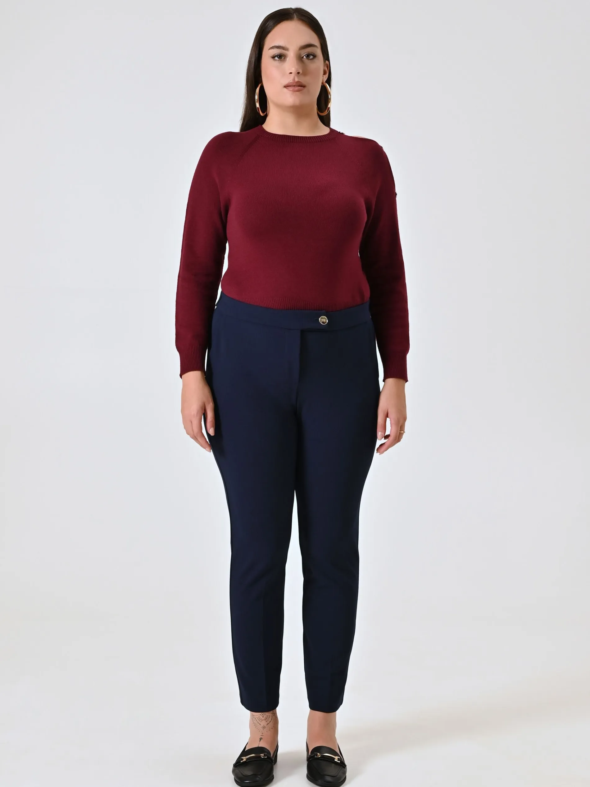 PANTALONI SKINNY CURVY BLU