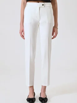 PANTALONI SLIM IN TESSUTO TECNICO BIANCO