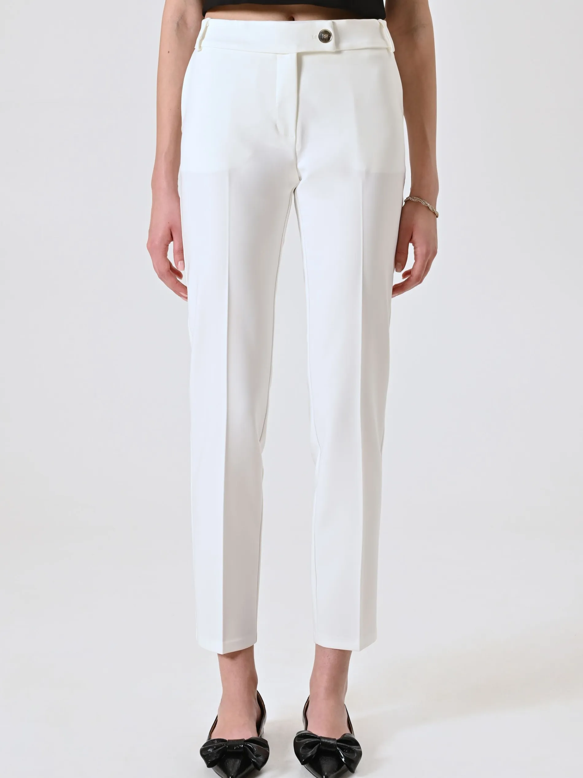 PANTALONI SLIM IN TESSUTO TECNICO BIANCO