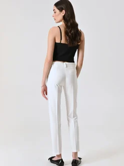 PANTALONI SLIM IN TESSUTO TECNICO BIANCO