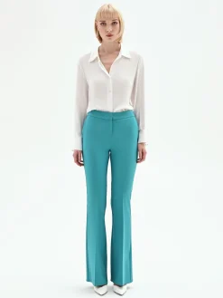 PANTALONI STUDIO FLARED VERDE SMERALDO