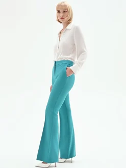 PANTALONI STUDIO FLARED VERDE SMERALDO