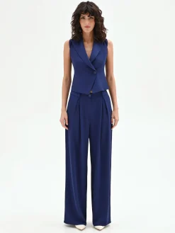 PANTALONI STUDIO PALAZZO BLU INDACO