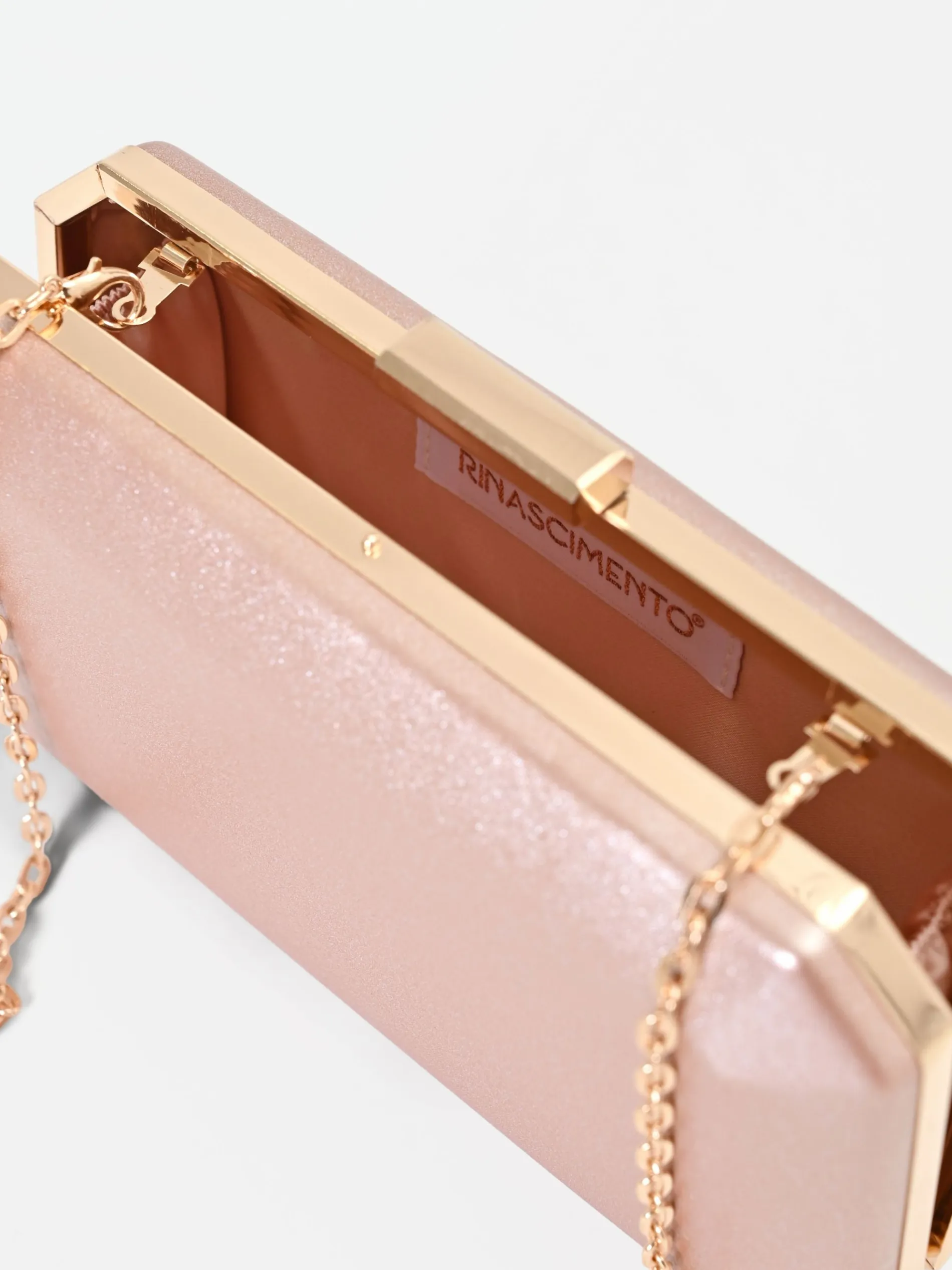 POCHETTE ROSA CON FINITURA SCINTILLANTE