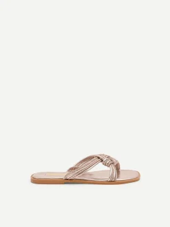 SANDALI BASSI ROSA CON STRASS