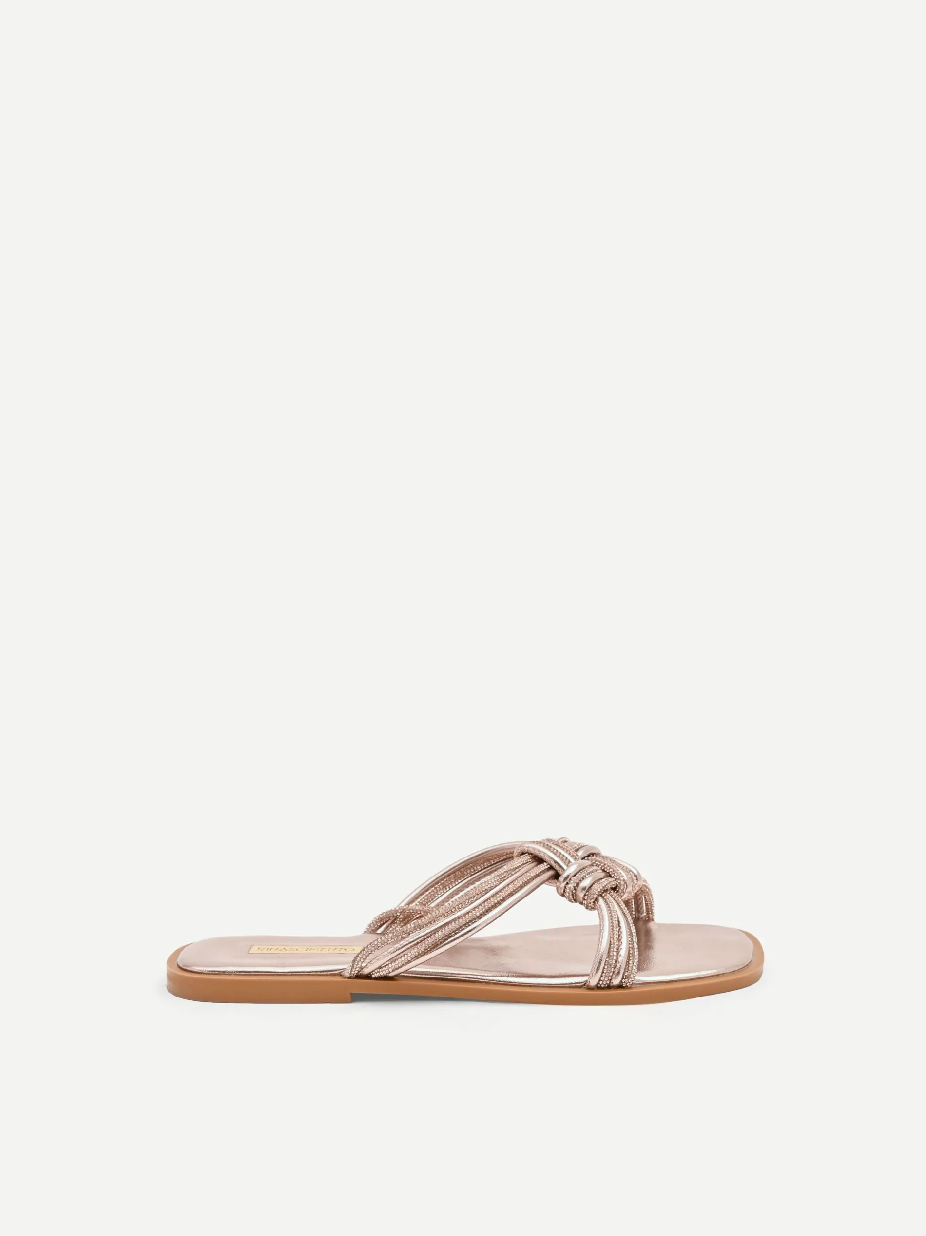 SANDALI BASSI ROSA CON STRASS