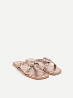 SANDALI BASSI ROSA CON STRASS
