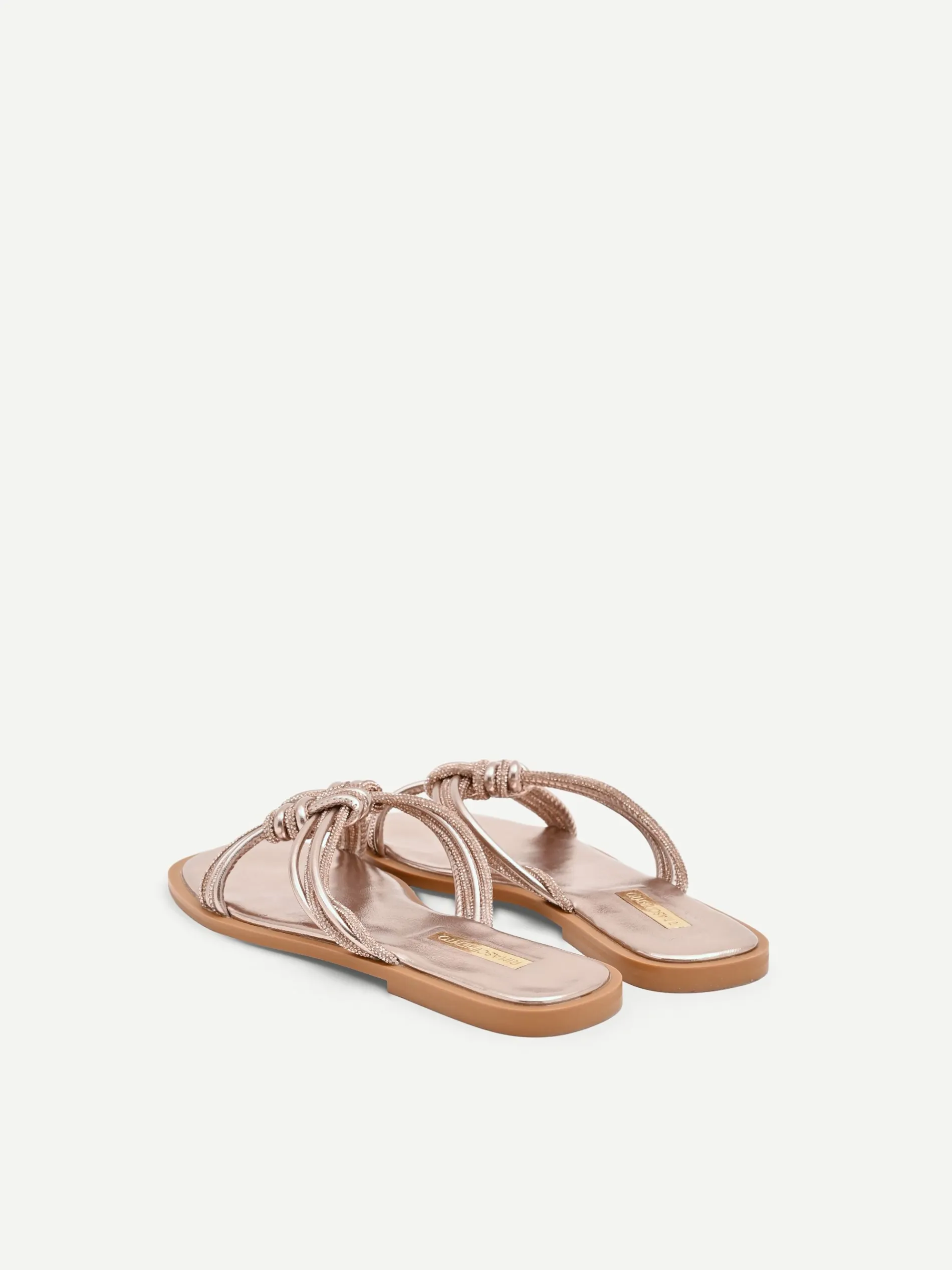 SANDALI BASSI ROSA CON STRASS