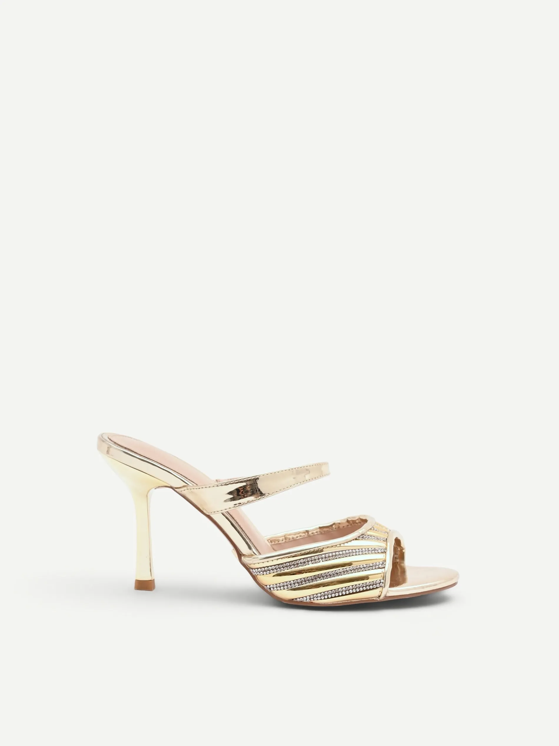 SANDALO SABOT ORO CON FASCIA DI STRASS