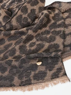 SCIARPA NERA STAMPA ANIMALIER