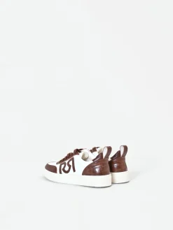 SNEAKER CIOCCOLATO CON INSERTI EFFETTO COCCODRILLO